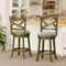 Costway Swivel Bar Stools Set of 2/4, 25” Counter Height Barstools with Backrests for Kitchen
